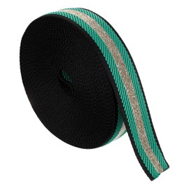 sourcing map 10 Yards Nylon Webbing Strap, 1 3/8-inch(38mm) Striped Webbing Straps Nylon Heavy Duty Webbing Strap Nylon Strap Belt for Backpack Crafts, Green