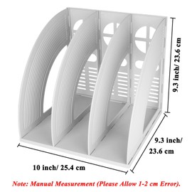 SAYEEC 2Pcs Magazine Holder Plastic File Sorter Binder Holder for Desk Folder Organizer Stand Book Shelf Dividers Vertical Filling Storage Rack Desktop Bookshelf Display Box for Office School (Grey)