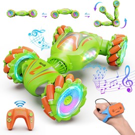 Nicella RC Gesture Control Stunt Car for Kids 5-7 6-12 8 9 10 11 Years Old Boys and Girls with Light & Music, 4WD, 360° Rotating, 2.4Ghz Remote Control Car Toys and Controlled by Hand