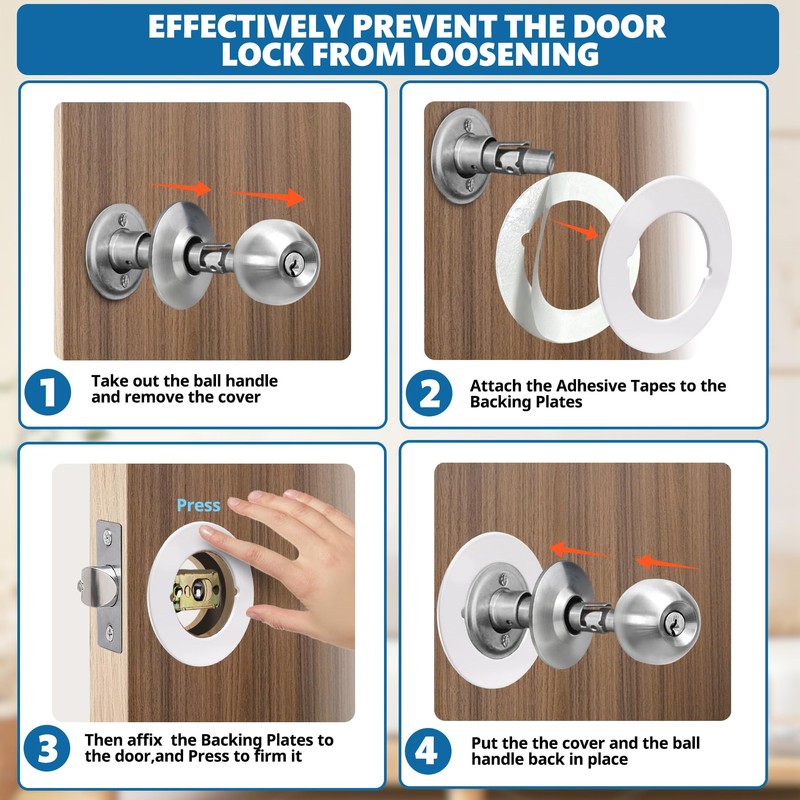 Vizava 2 Pcs Upgraded Door Knob Plates with Double-Sided Tape