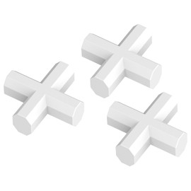 Labasics Set of 3 Cross Shaped Magnetic Stirring Rods, 10mm PTFE Coated White Stirrers for Laboratory Mixers