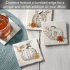 Thirstystone Chinoiserie Fall Pumpkins Assorted Tumbled Tile Stone Coasters with