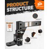 METOWARE Adjustable Trailer Hitch Ball Mount, 9-1/2" Drop and 8-1/4"