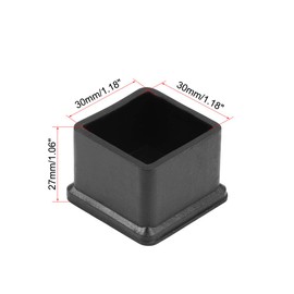 sourcing map Rubber Furniture Caps 30mm x 30mm Square Shaped Table Chair Legs Covers 4Pcs
