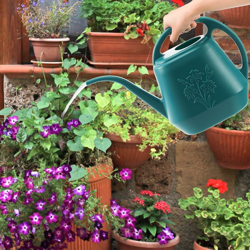 Fasmov 1-Gallon Plastic Watering Can with Comfortable Handle, Garden Watering