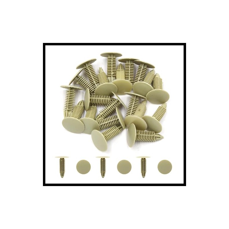 Hihaha 20 Pcs Beige Car Body Panel Plastic Rivets Retainer