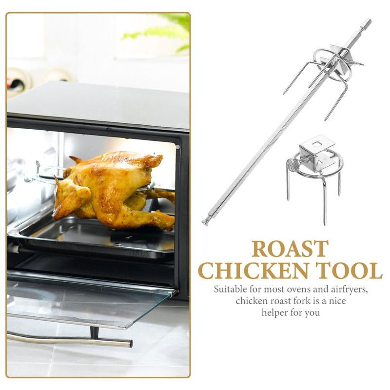 HANABASS 1 Set 3 Pronged Stainless Steel Rotisserie Forks Turkey