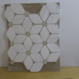 MSI Cecily 11" x 13". Polished Marble Mesh-Mounted Mosaic Floor and Wall Tile