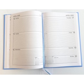 2025 A5 Premium Week To View Diary Hardback Cover Appointment & Ribbon Marker, Full Year Planner, Organizer for Business, Office, Home, Traveling, Organization (Yellow)