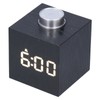 LED Knob Alarm Clock Digital Thermometer Display Imitation Wood Grain