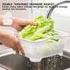 LNQ LUNIQI Double-layer Draining Basket Plastic Fruits Vegetable Washing Basket
