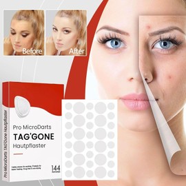 Pro MicroDarts TAG'Gone Hautpflaster, 288pcs Natürlich Nano Pickel Pflaster, Anti-Akne-Pflaster zum Abdecken von Pickeln und Hautunreinheiten für Alle Hauttypen