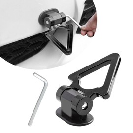 povtii Car Tow Hook Decor, V Shape Trailer Hook Sticker for Car Bumper, Auto Bumper Trailer Tow Hook Decor Sticker for Cars, Trucks, SUVs, Universal Exterior Car Accessories (Black)