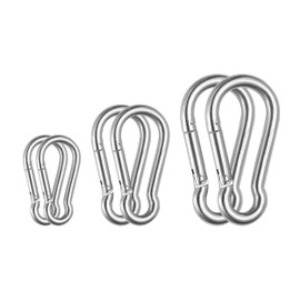 SDFIXINGS M5-M14 Heavy Duty Alloy Steel Carabiner Clip, Durable Snap Spring Hook for Indoor/Outdoor, Camping, Fishing, Keychains, Hiking, Dog Leash (2, M6)