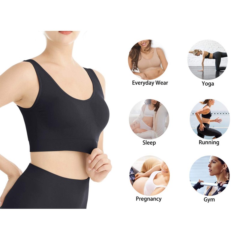 Lemef women's seamless sports bra with multi-coloured feel-good cups, 3