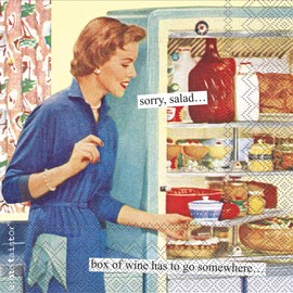 Boston International - Servilletas de papel, diseño de cóctel, Box Of Wine, 5 X 5-Inches, 1