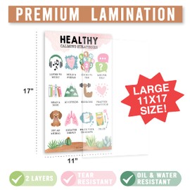 Hadley Designs 4 Cactus Feelings Chart For Kids Learning Posters For Walls - Feelings Poster For Kids Educational and Classroom Decorations, Periodic Table Of Emotions Poster For School Counselors