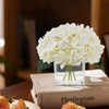 JOJOWOO Faux Hydrangea Flowers in Vase, Small Silk Flowers in