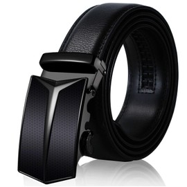 SIAELT Men's Belt, Slide Genuine Leather Ratchet Belt with Automatic Buckle