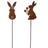 Gartenstecker Hasen - Edelrost Deko für Ostern - 2er Set