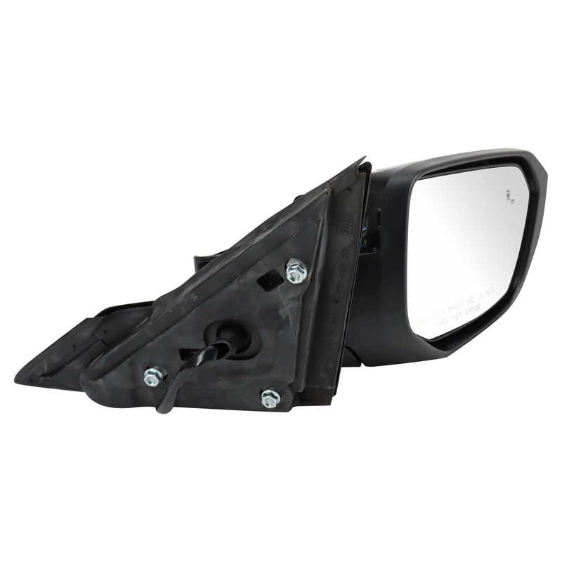 TRQ Passenger Side Power Heated Mirror Smooth Black Paint to