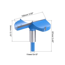 sourcing map Forstner Drill Bits 100mm, Tungsten Carbide Wood Hole Saw Auger Opener Woodworking Hinge Hole Drilling Boring Bit Cutter (Blue, Gray)