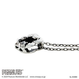 White Clover PNT-N001SV Snoopy Peanuts Necklace, 925 Silver, Surgical Stainless Steel, Oxidized, Heart, Sterling Silver, Cubic Zirconia