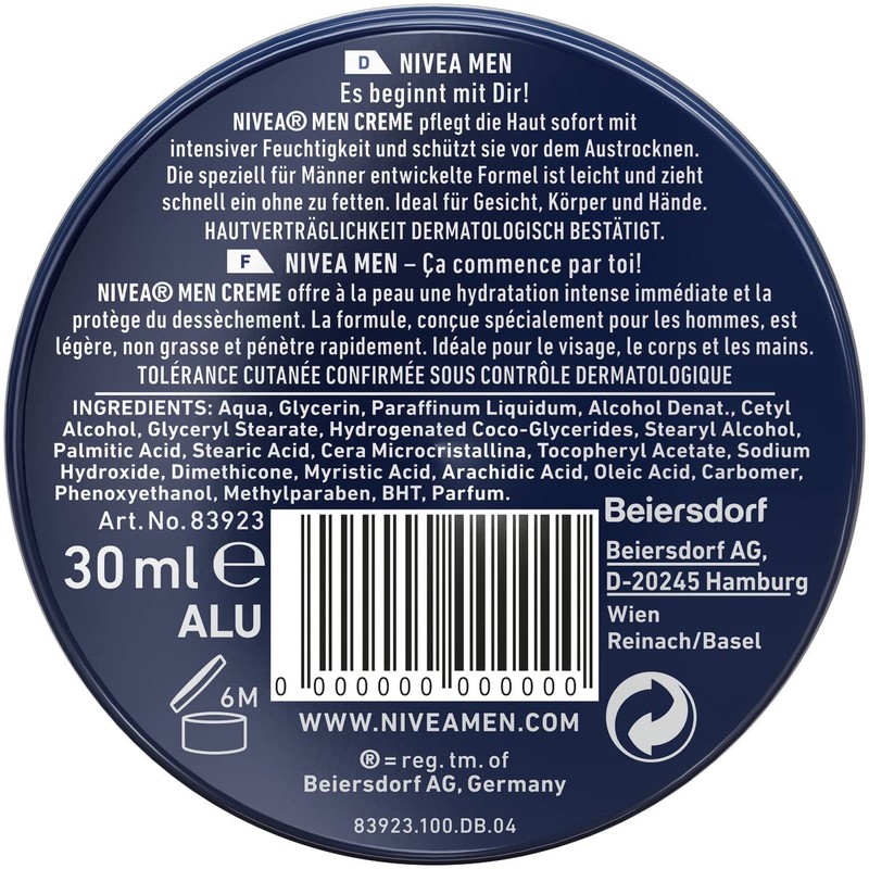 NIVEA MEN Nourishing Skin Cream for Intensive Moisture, Skin Care