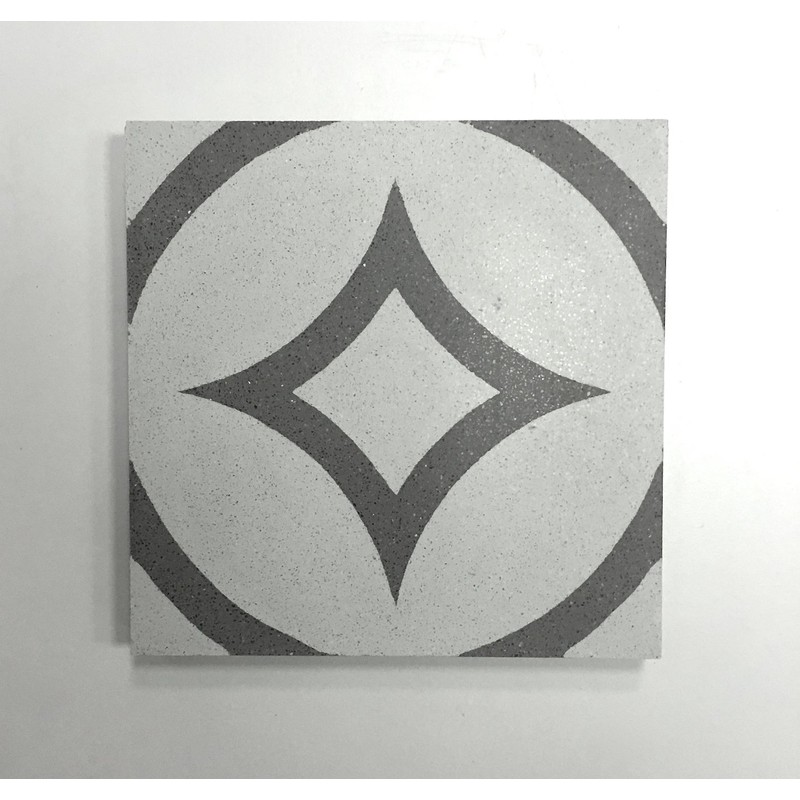Luna Gray Encaustic 8x8 Honed Finish Cement Tile Floor