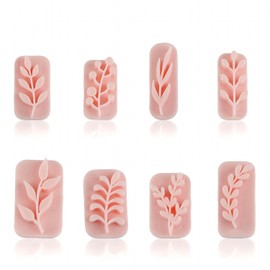 Gaomumu 8PCS Leaf Clay Stamps, Reusable Press Embossing Tools, Delicate Leaf Impression Cutters for DIY Jewelry Earring Brooch Craft Making