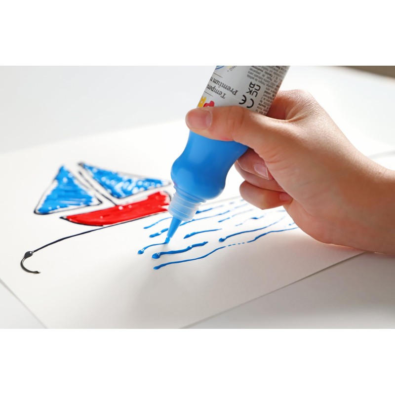 PRIMO Tempera Paint Bottle, 50ml, Turquoise, Non-Toxic, Ergonomic, For Young