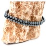 Taddart Minerals Silver Grey Natural Gemstone Hematite Bracelet with 4mm