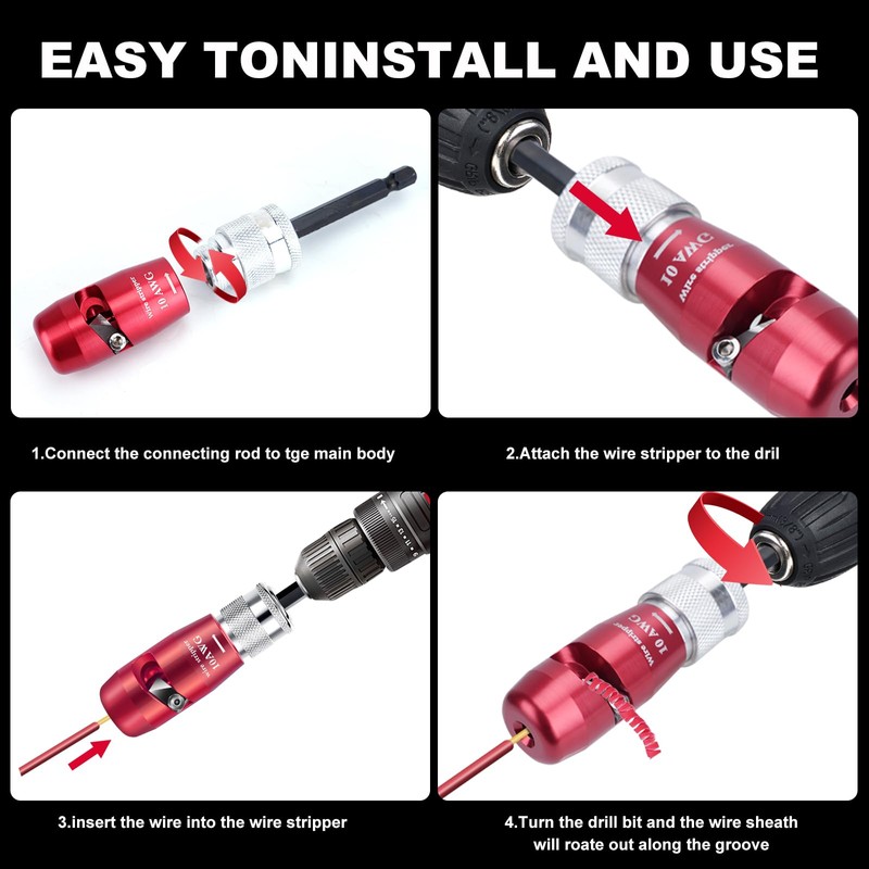 Wire Stripper and Twister for Drill,Wire Stripping Tool for Drill,