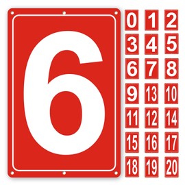 Letrero numerado 6, letreros de aluminio para cancha de tenis, señalización de 12 x 14 pulgadas para estacionamientos y espacios públicos, resistentes a la intemperie y fáciles de instalar