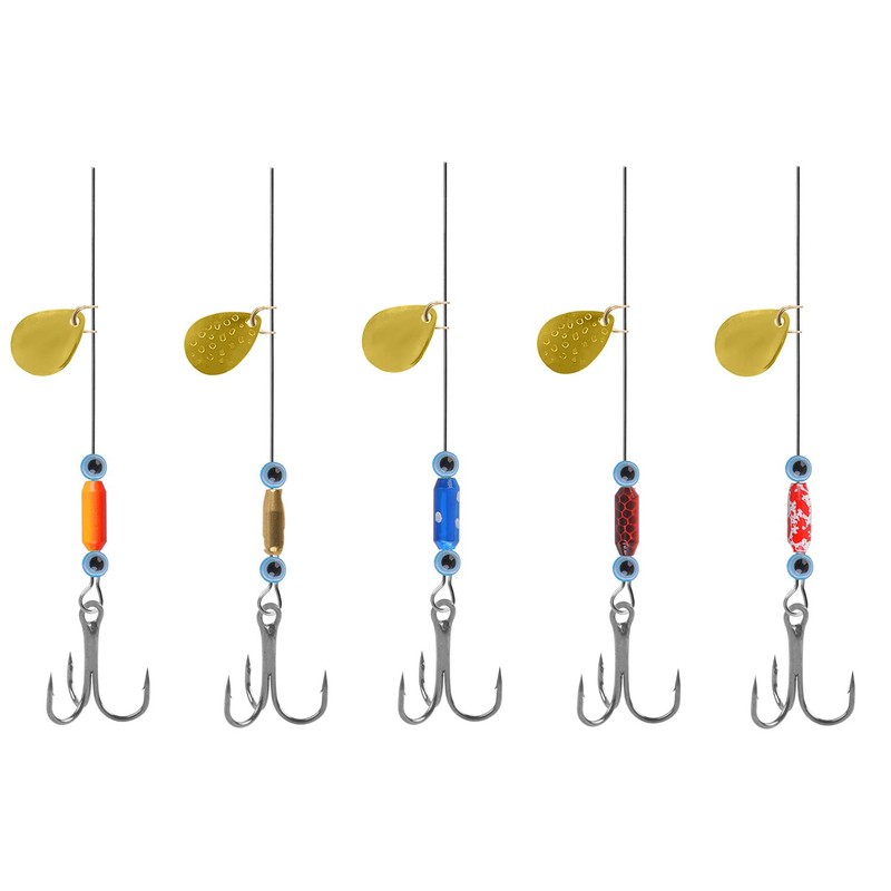 Fishing Lures Spoon Rigs DIY Spinner Baits Treble Hooks Spinner