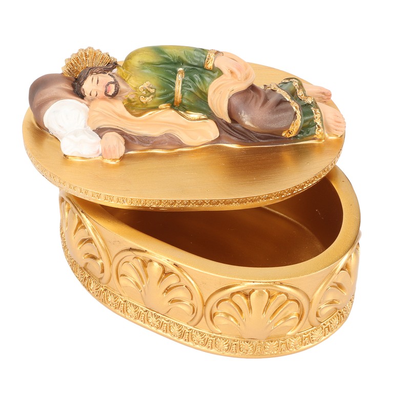 Saint Joseph Jewelry Box Resin Exquisite Workmanship Sleeping Saint Joseph