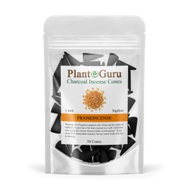 Frankincense Charcoal Incense Cones 1" TOPFLOW - 50 Pack - Natural Scented Cones Handmade Hand Dipped