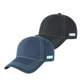 riverso RIVNoel Men's Cap, Pack of 2, Baseball Cap, Snapback Cap, Sport, Adjustable, Outdoor Hat, Basic, Plain, 100% Cotton, One Size, Black, Grey, Green, Blue, Brown, Red, Colour mix 1