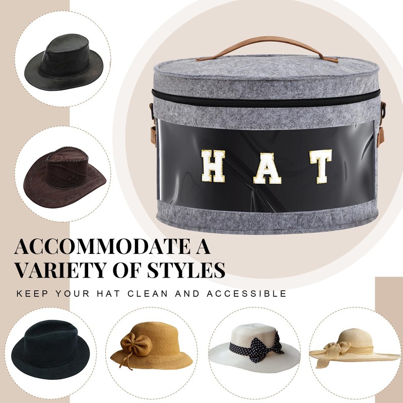 Dansydaisy Hat Box with Shoulder Strap & Multiple Handles, Foldable