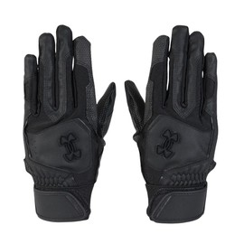 UA Clean Up Batting Gloves, Colorless 6001311 (001), Black, Black, Large