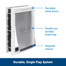 PetSafe Plastic Pet Door - Easy Install for Wood, PVC Metal & Paneled Doors - Rust-Free Plastic Frame - Flap Dimensions 8 1/4" W x 12 1/4" H - for Medium Dogs Weighing Up to 40 lb