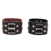 2pcs Wide PU Leather Bracelet Wrist Cuffs Punk Cuff Bracelet