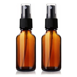 MEM WORLDSHOP 2oz Amber Glass Spray Bottles for Essential Oils, Small Refillable Reusable Empty Spray Bottle, Fine Mist Spray, Set of 2