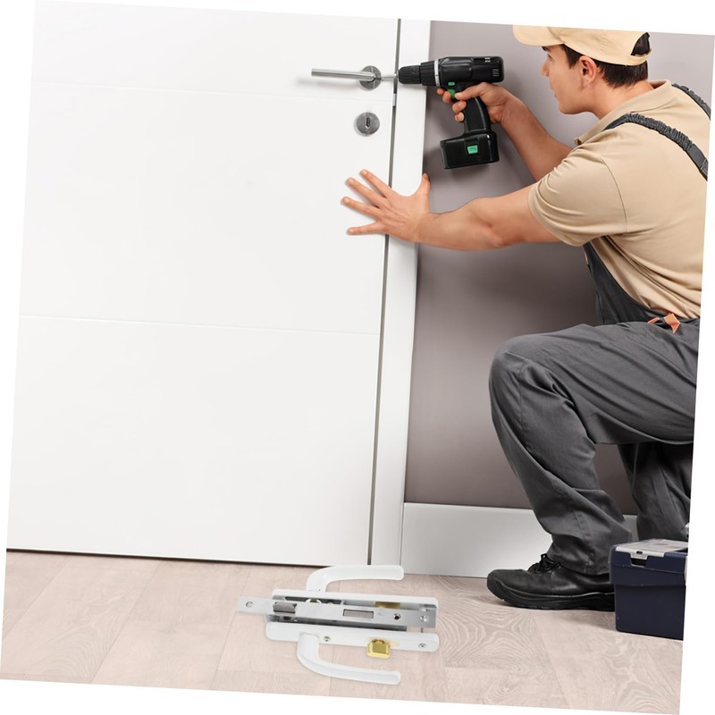 FOYTOKI Storm Door Handle Replacement with Lock Heavy Duty Aluminum