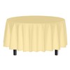 4-Pack Light Yellow Plastic Table Cloth - 84-Inch Round Disposable