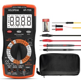 HoldPeak Digital Multimeter HP-770S 6000 Counts Manual Ranging,Accurately Measure for AC/DC Voltage Tester/NCV, Resistance, Frequency, Continuity, Diode, hFE