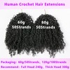 Human Crochet Afro Hair Kinky Curly Pre Separated Feather Extensions