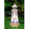 Lighthouse Water Spinner Coastal Acrylic LED Light-Up Decoration with Moving