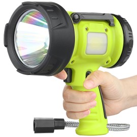 WENFENG Rechargeable Spotlight Flashlight with 1000,000 High Lumen LED, Waterproof Handheld Bright Outdoor Spot Light Searchlight for Boating, Camping
