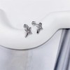 Minimalist 20g CZ Star Screw Flat Back Small Stud Earrings